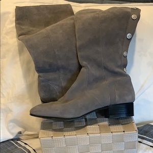 Knee high grey suede Nine West boots